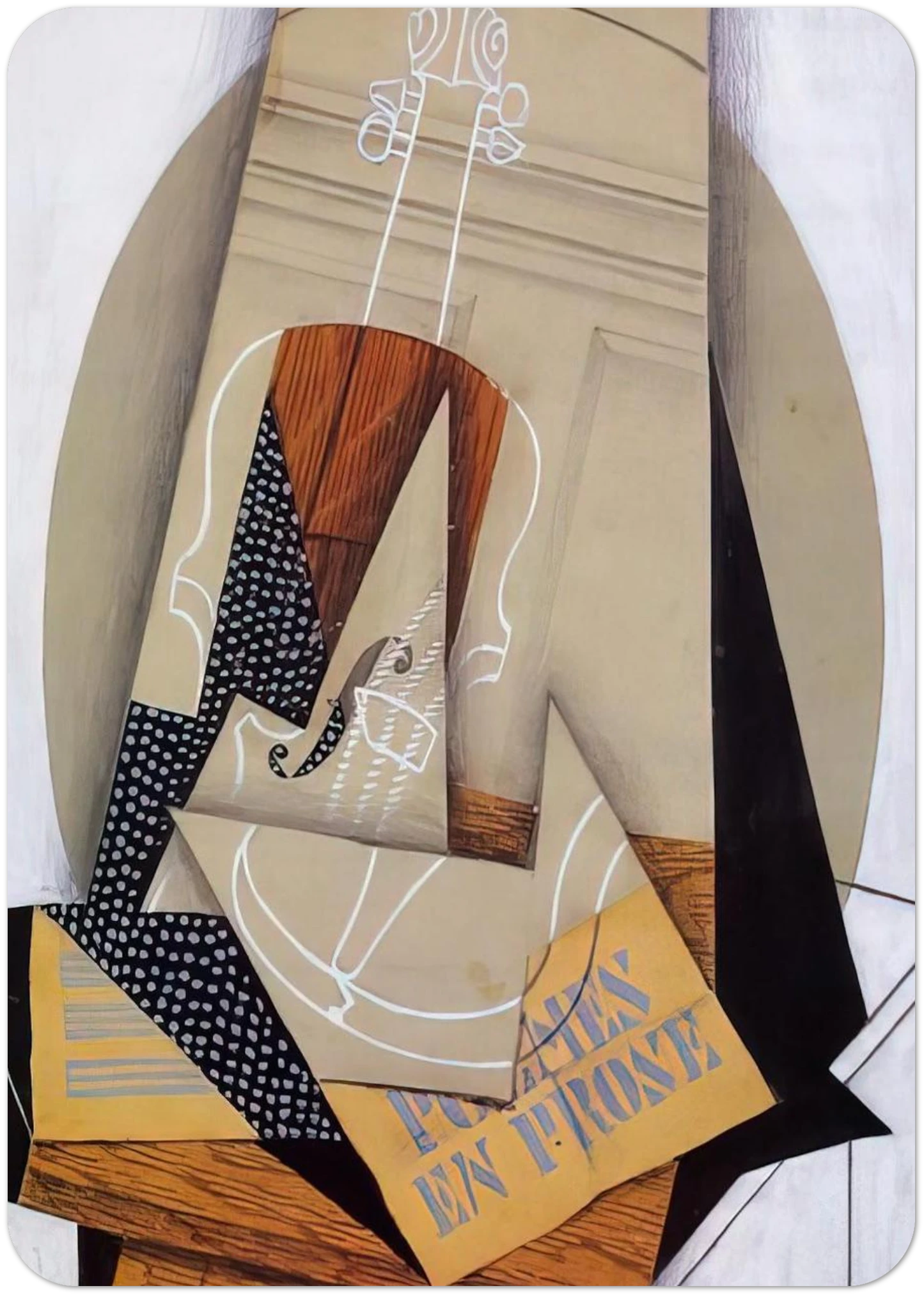 COMPOSITION WITH VIOLIN By Juan Gris Pack of 10 Post Cards | Juan Gris Post Cards | A6 (10.5 x 14.8 cm) - 4.1 x 5.8 inches