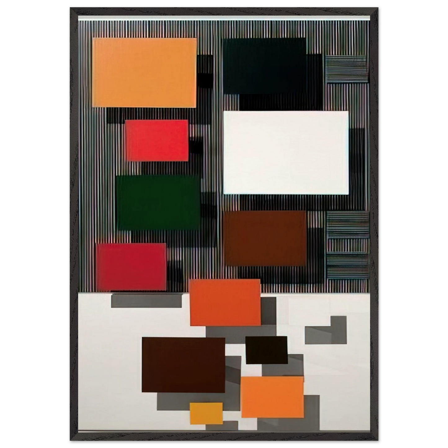 VIBRATION SUPERIEURE 1998 - Jesus Rafael Soto 70x100 cm / 28x40 inches Framed Art Print – Black Wooden Frame