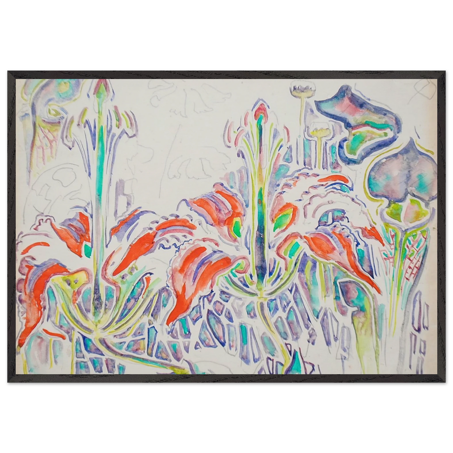 Walter Anderson N26 - Walter Inglis Anderson 70x100 cm / 28x40 inches Framed Art Print – Black Wooden Frame | Walter Anderson Prints