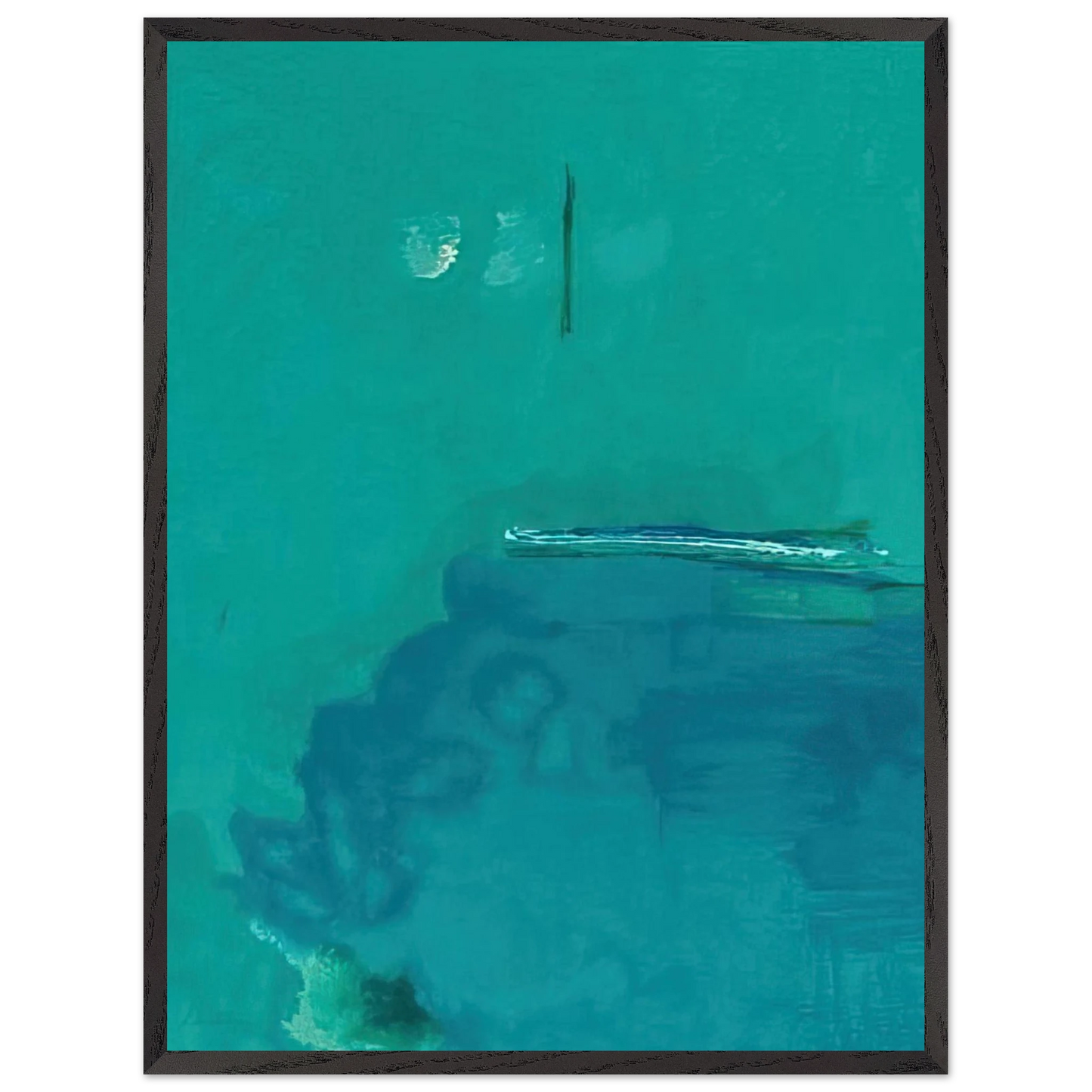 Helen Frankenthaler - Contentment Island - 2004 Wall art - 70x100 cm / 28x40 inches - Premium Wooden Framed Poster With Fine Art Paper - Black frame