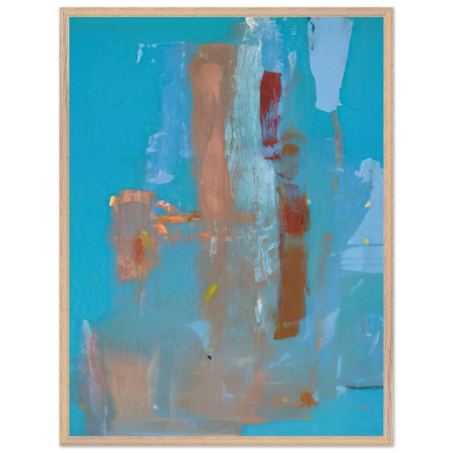 Helen Frankenthaler - In on Blue - 1976 Wall art - 40x40 cm / 16x16 inches - Premium Wooden Framed Poster With Fine Art Paper - Black frame
