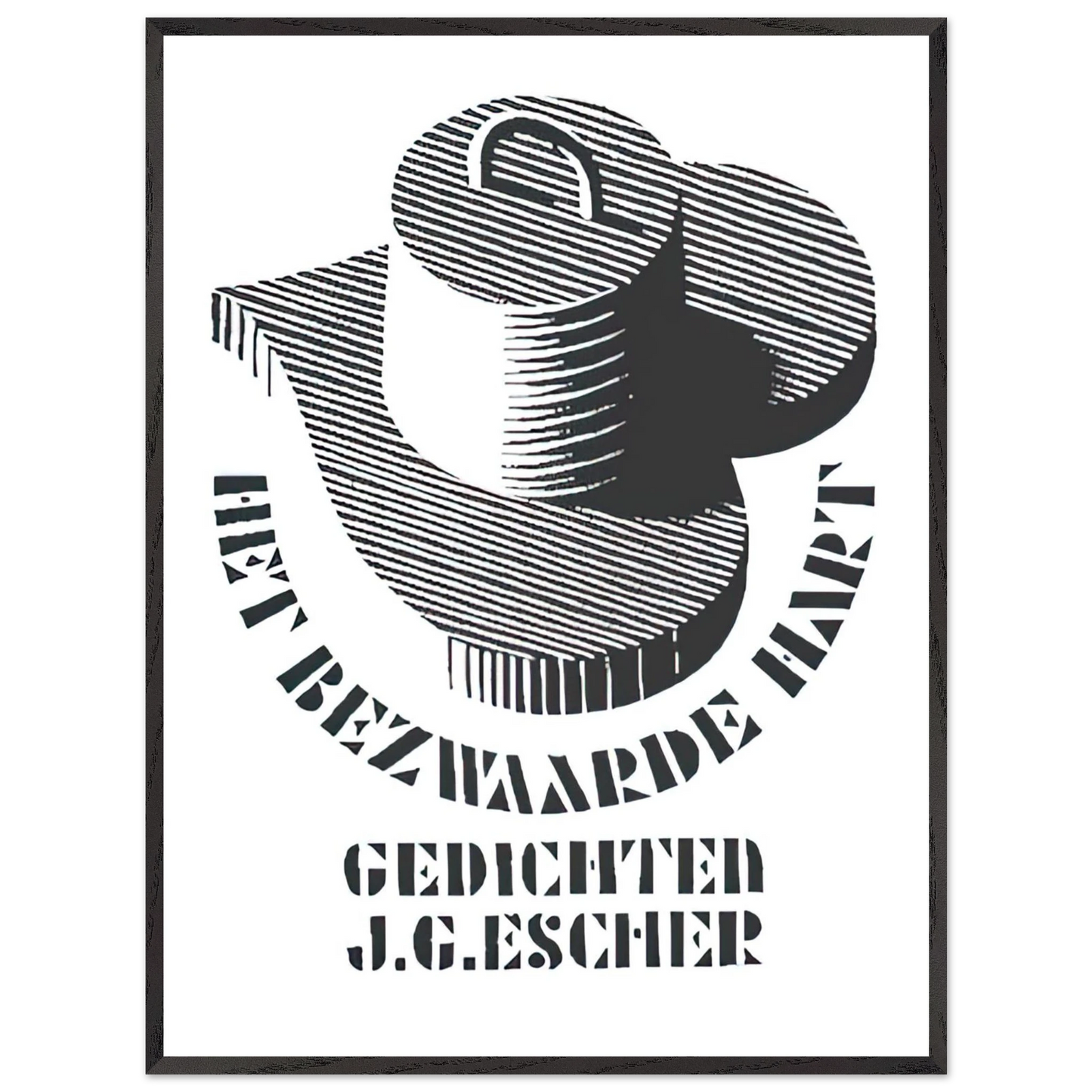 MC Escher - ESCHER (26) Wall Art - 21x29.7 cm / 8x12" - Premium Wooden Framed Poster With Fine Art Paper - Wood frame