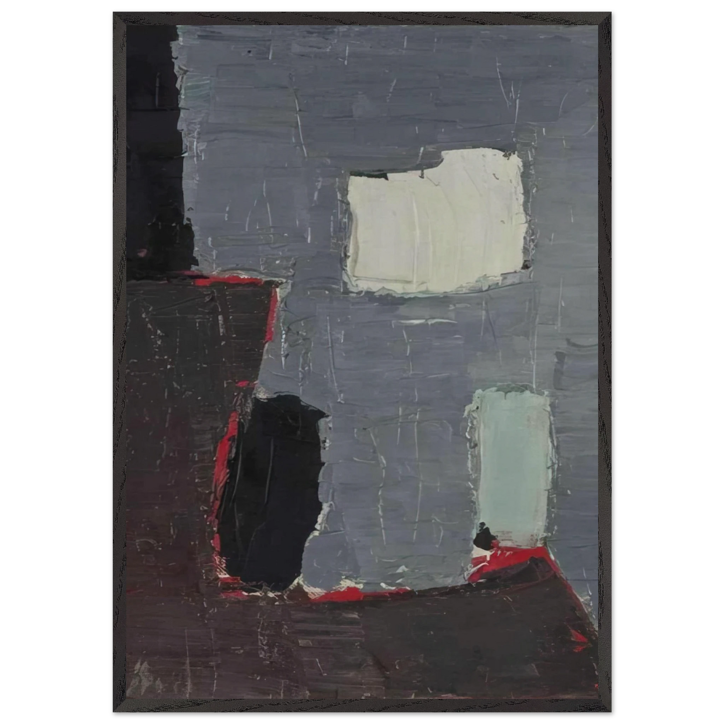 Composition - 1950 - Nicolas de Stael 70x100 cm / 28x40 inches Framed Art Print – Black Wooden Frame