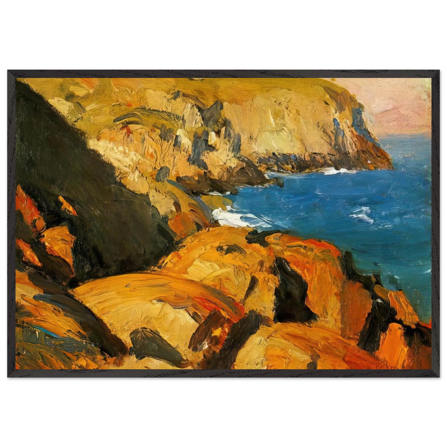 Blackhead Monhegan - Edward Hopper 70x100 cm / 28x40 inches Framed Art Print – Black Wooden Frame