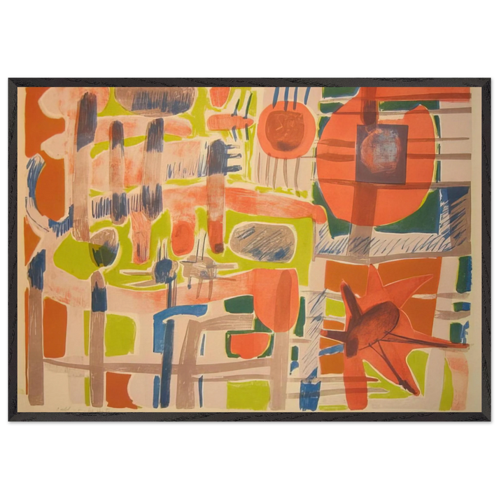 Call It Winter - 1957 United States - Will Barnet 70x100 cm / 28x40 inches Framed Art Print – Black Wooden Frame