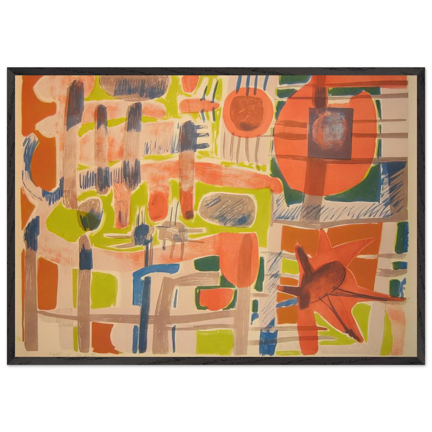 Call It Winter - 1957 United States - Will Barnet Framed Art Print – Black Wooden Frame - Default Title - -Framed Art Print