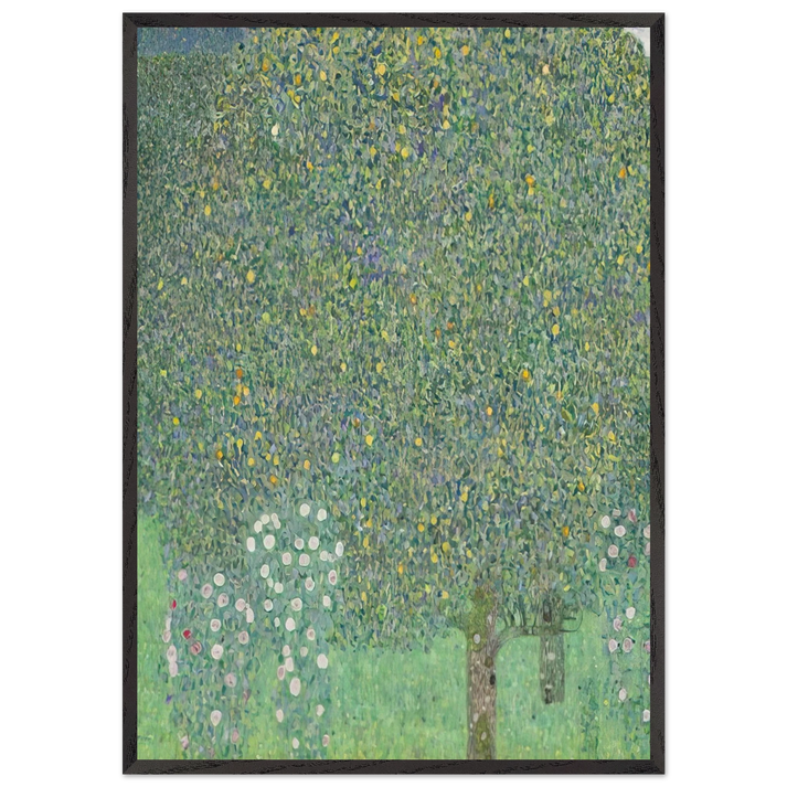 ROSES UNDER THE TREES - Gustav Klimt 70x100 cm / 28x40 inches Framed Art Print – Black Wooden Frame