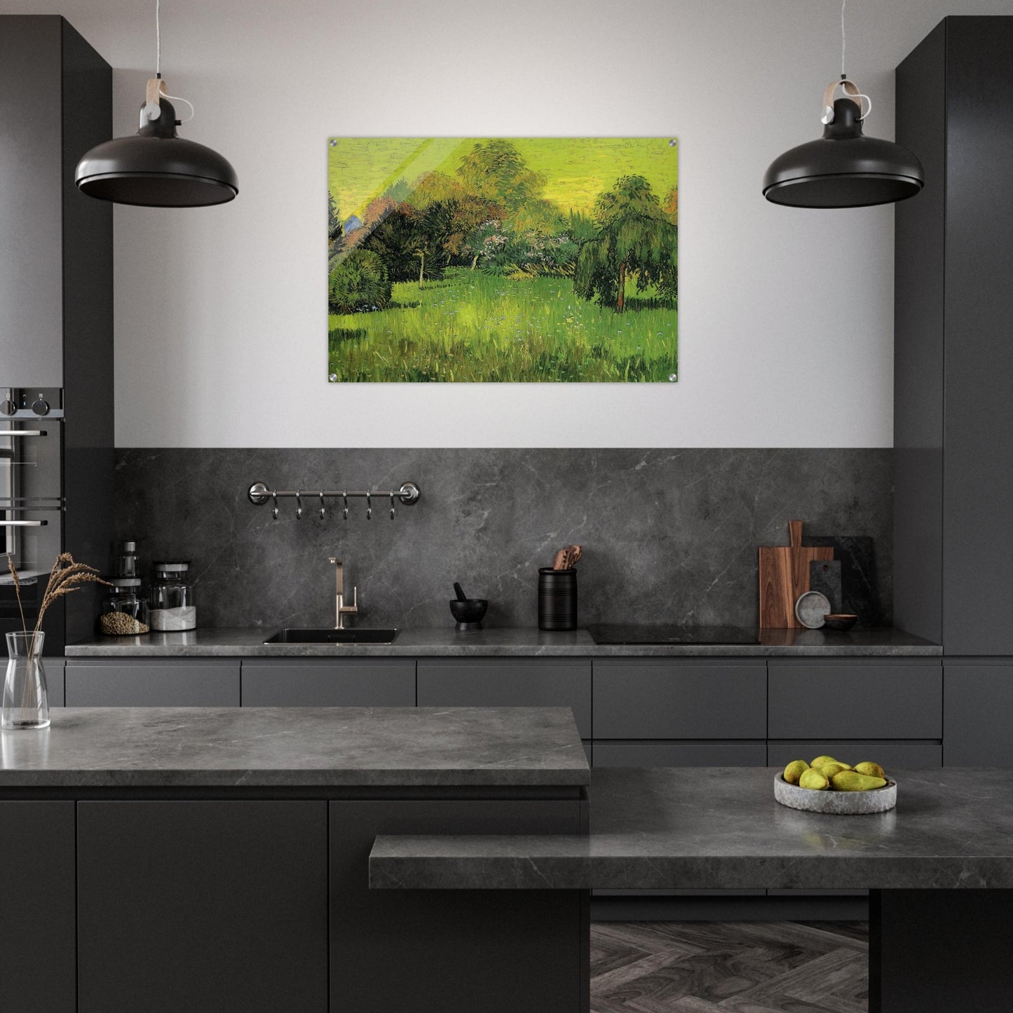 Public Park with Weeping Willow The Poet s Garden I - Vincent van Gogh Acrylic Print - 70x100 cm / 28x40″ inches