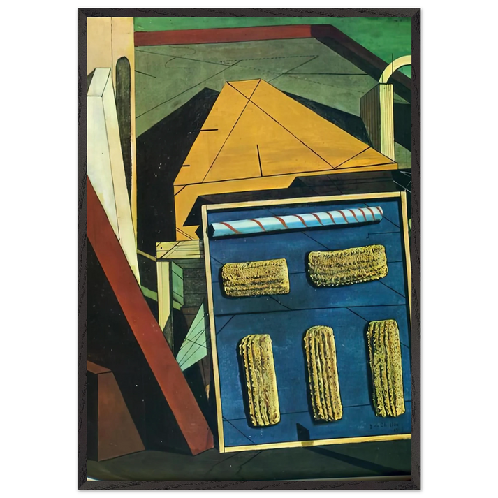 THE GENTLE AFTERNOON 1916 - Giorgio de Chirico 70x100 cm / 28x40 inches Framed Art Print – Black Wooden Frame