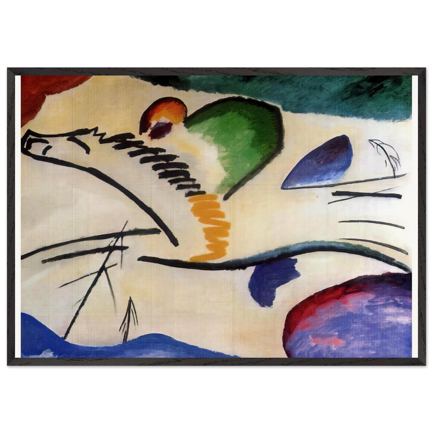 LYRICAL LYRICS 1911 - Wassily Kandinsky 70x100 cm / 28x40 inches Framed Art Print – Black Wooden Frame