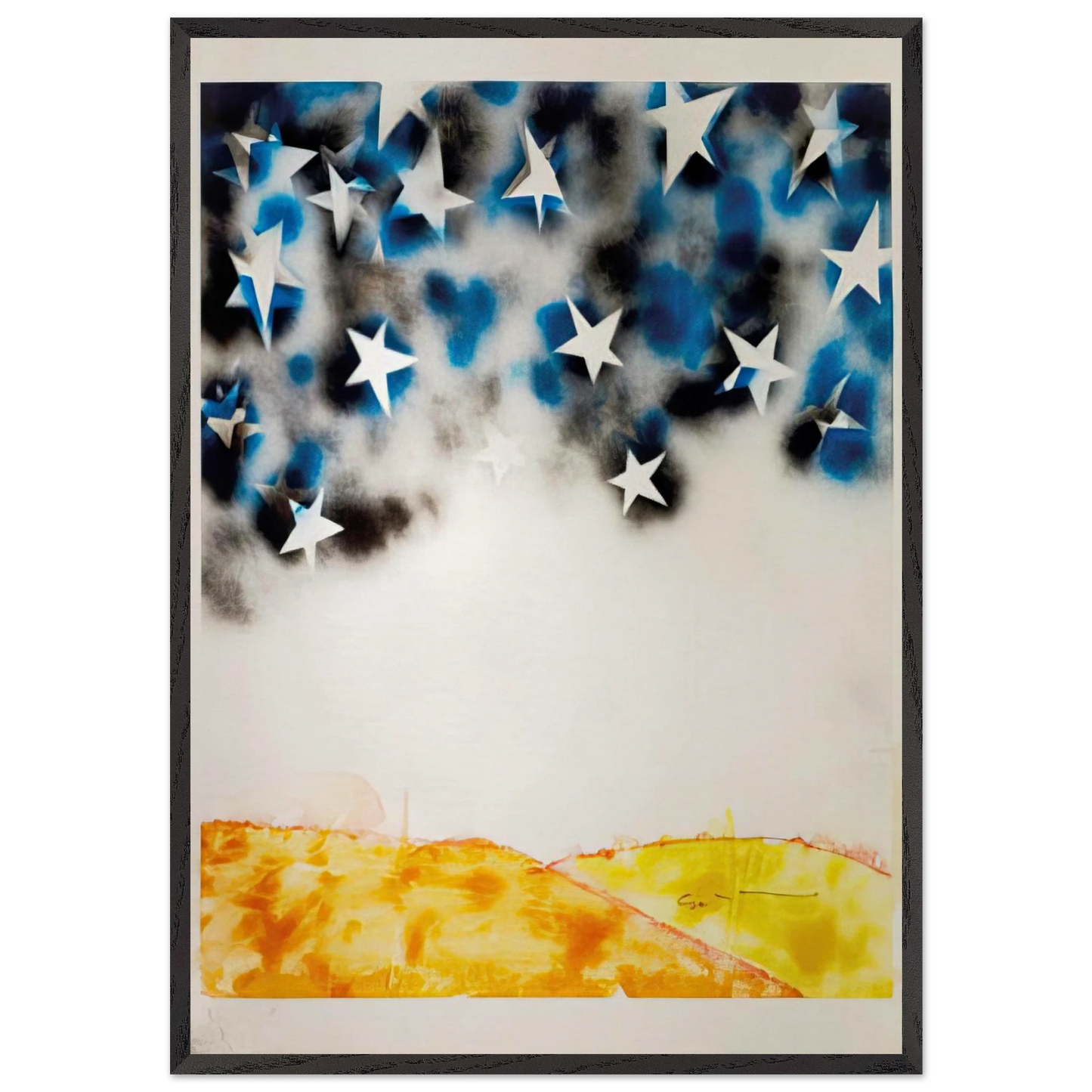 Le Stelle - Pop Art - Mario Schifano 70x100 cm / 28x40 inches Framed Art Print – Black Wooden Frame