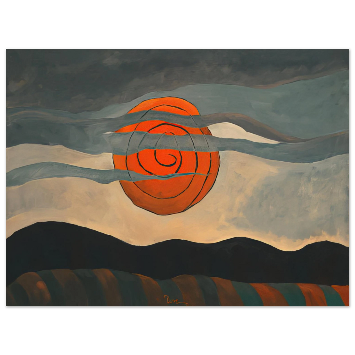 Arthur Dove - Red Sun - 1935 Fine Art Poster - Default Title
