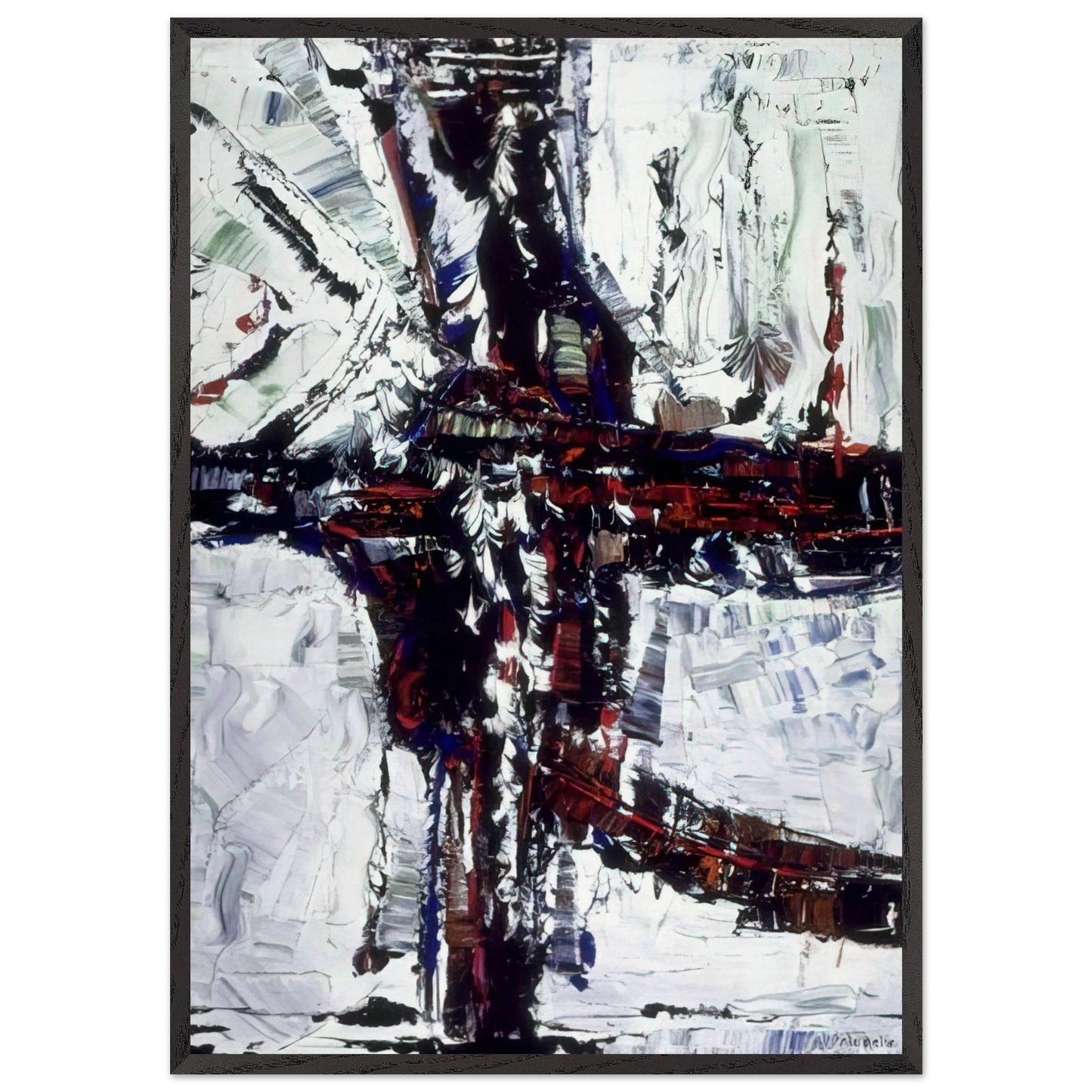 Chemin d hiver - Jean-Paul Riopelle Framed Art Print – Black Wooden Frame - Default Title - -Framed Art Print