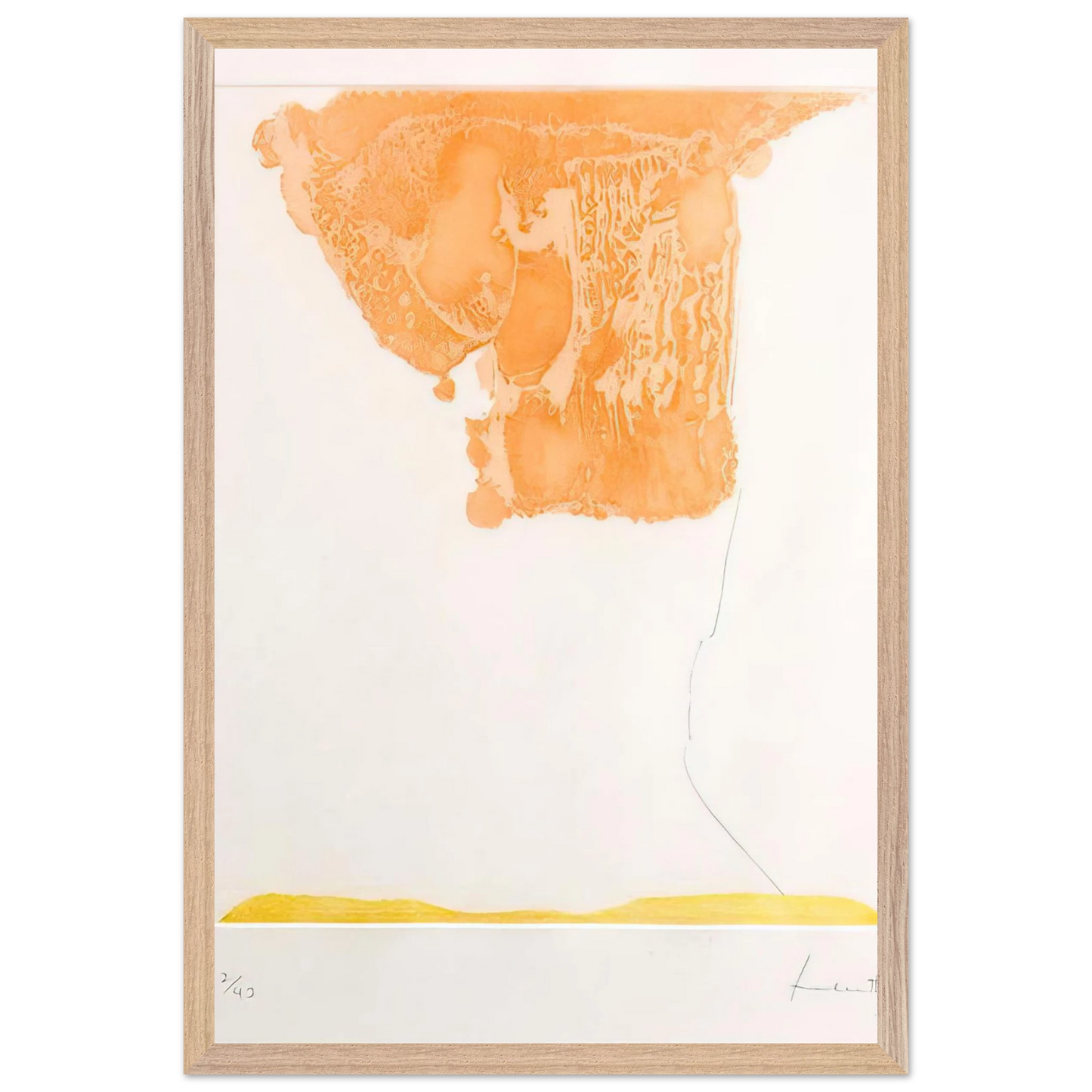 Helen Frankenthaler - Pranzo Italiano - 1973 Wall art - A2 (42 x 59.4 cm) - Premium Wooden Framed Poster With Fine Art Paper - White frame