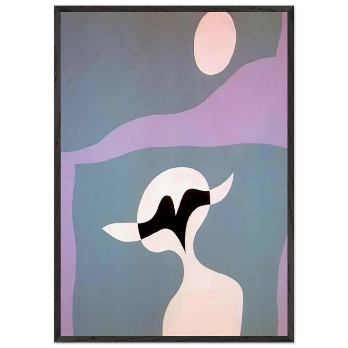Man mustache navel - Jean Arp 70x100 cm / 28x40 inches Framed Art Print – Black Wooden Frame