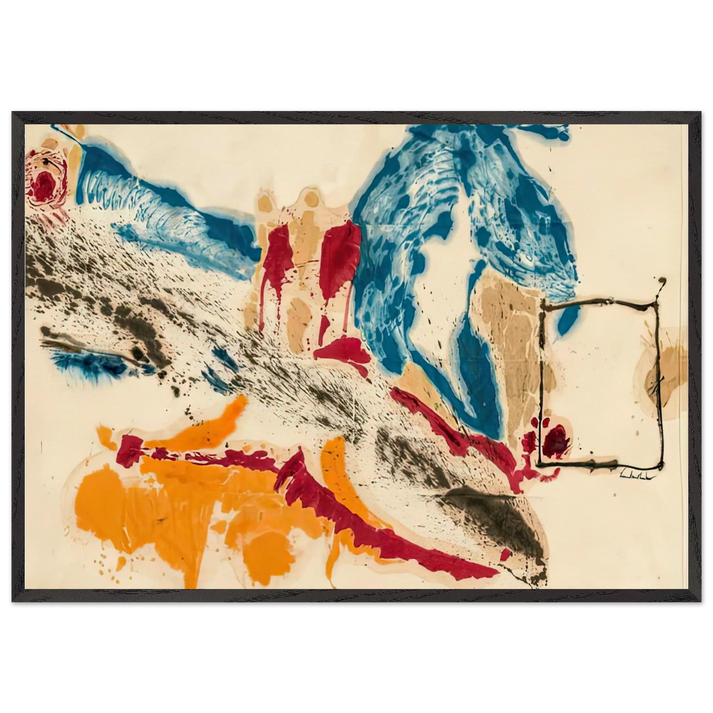 Alassio 1960- - Helen Frankenthaler 70x100 cm / 28x40 inches Framed Art Print – Black Wooden Frame