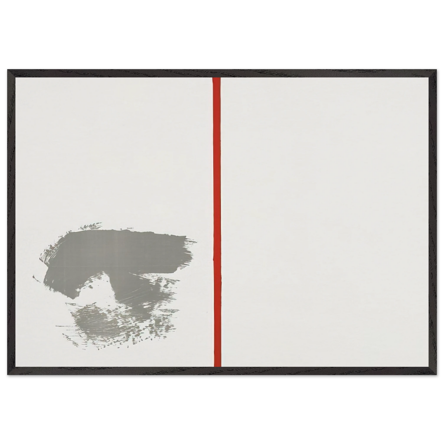 OHNE TITEL MIT ROTEM STRICH 1970 - Blinky Palermo Framed Art Print – Black Wooden Frame - Default Title - -Framed Art Print