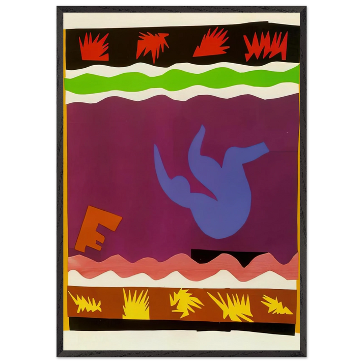 THE TOBOGGAN 1943 - Henri Matisse 70x100 cm / 28x40 inches Framed Art Print – Black Wooden Frame
