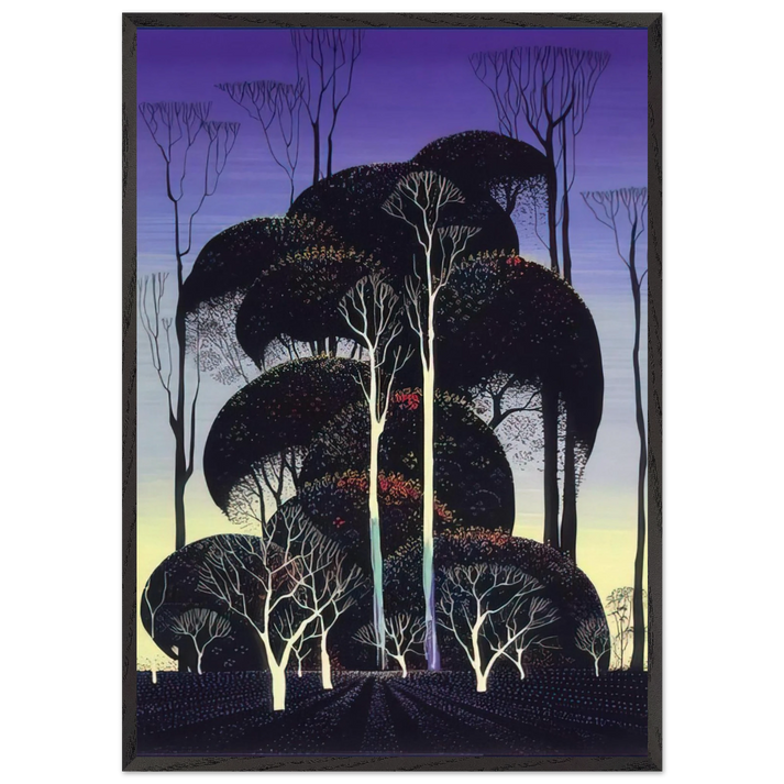 Forest Arabesque - Eyvind Earle 70x100 cm / 28x40 inches Framed Art Print – Black Wooden Frame