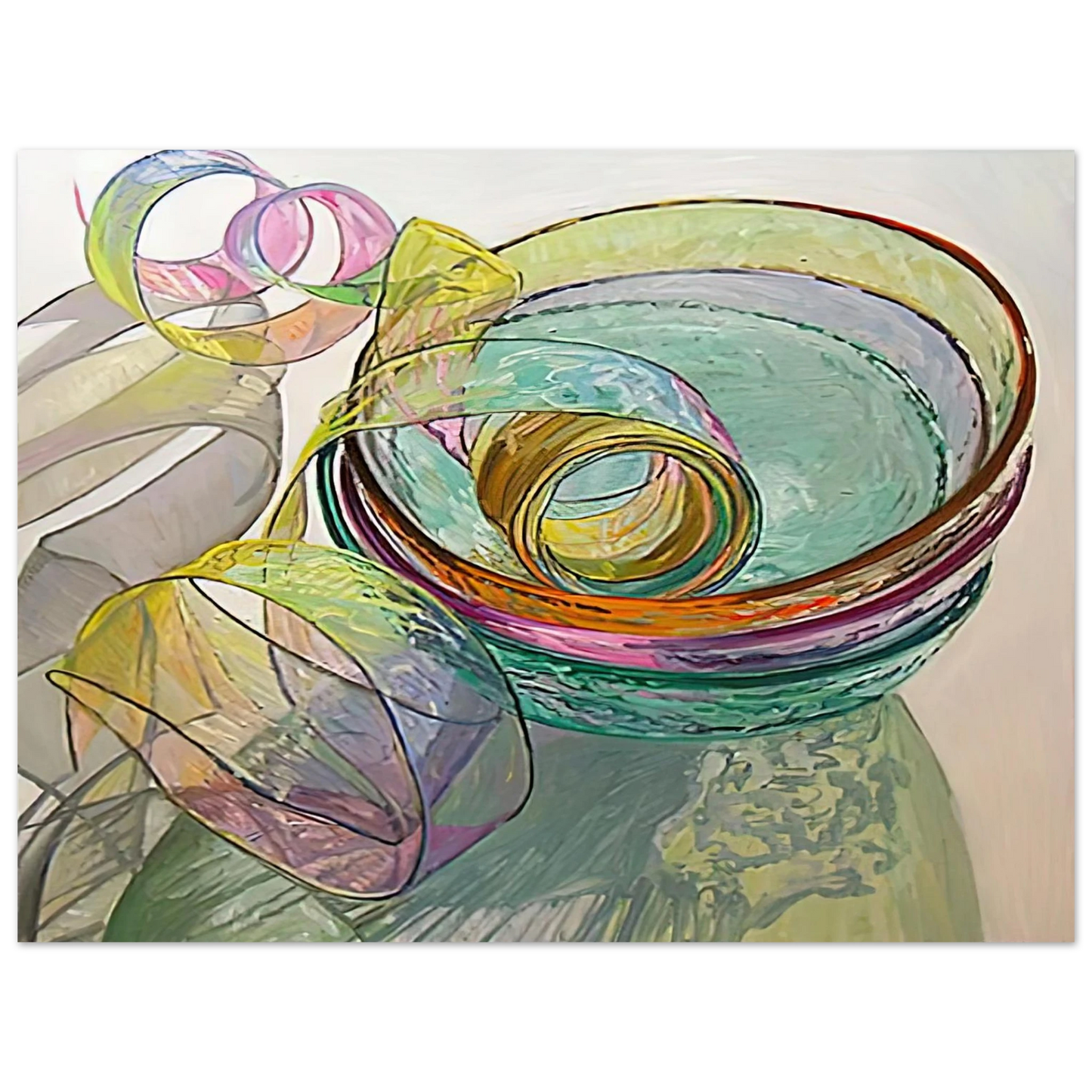 Janet Fish - ORANGE PINK GREEN 2003 Fine Art Poster - Default Title