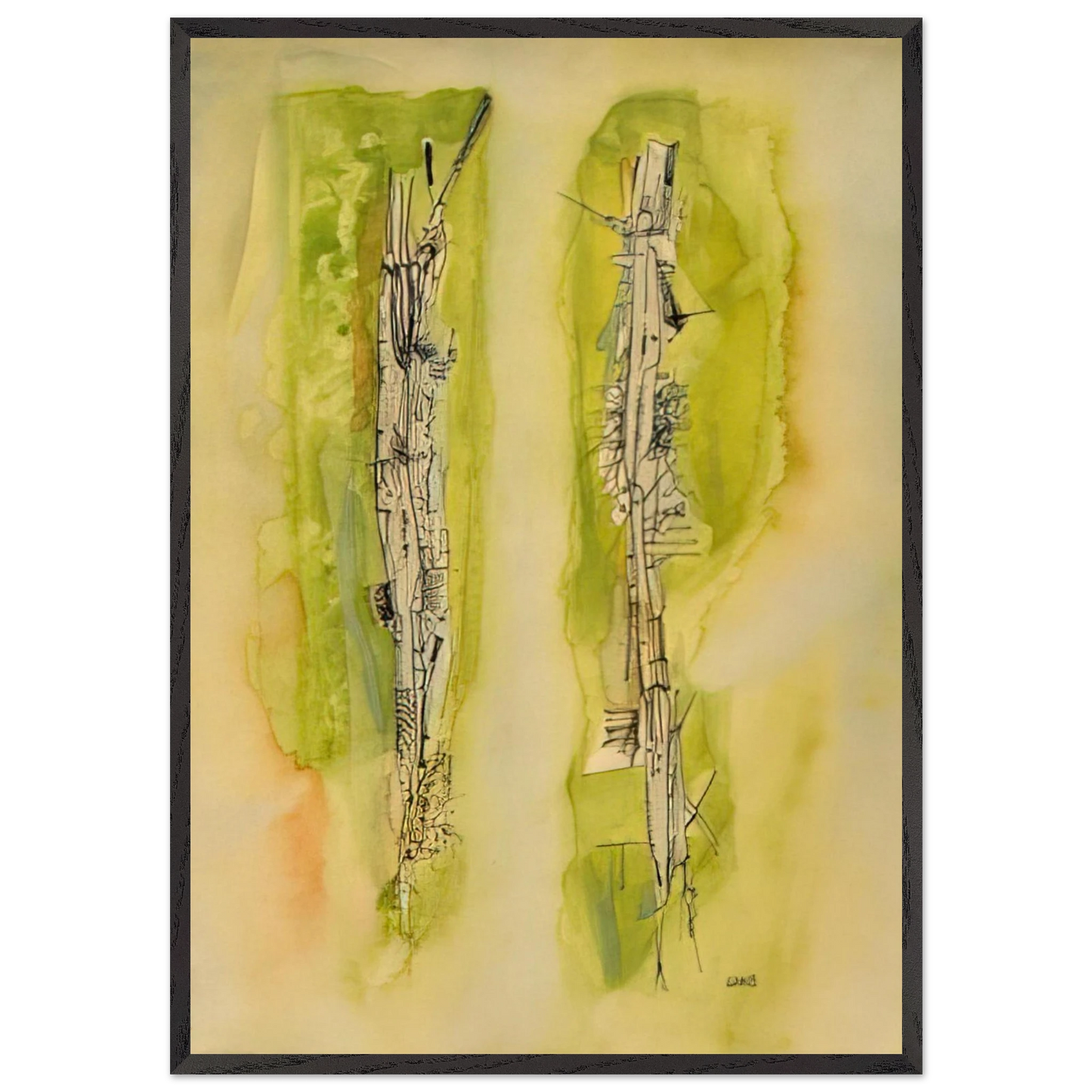 Untitled - 1940 N3 - Wols Framed Art Print – Black Wooden Frame - Default Title - -Framed Art Print