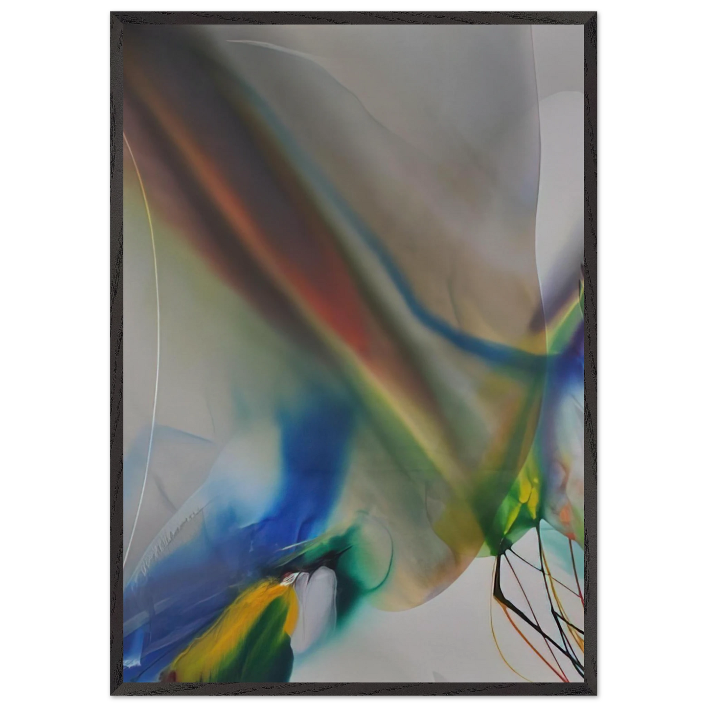 Phenomena Merlins Mantle - Paul Jenkins 70x100 cm / 28x40 inches Framed Art Print – Black Wooden Frame