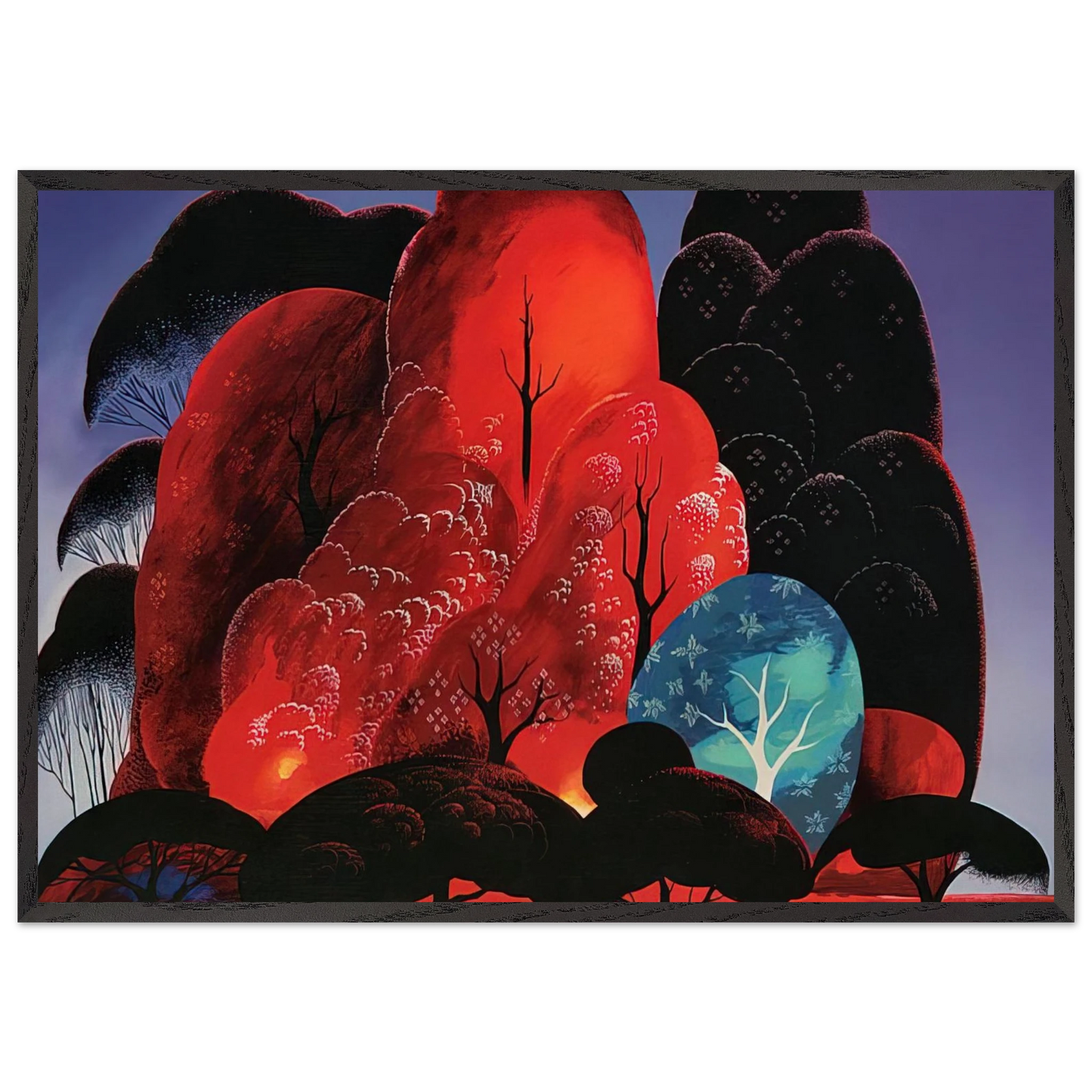 Blazing Glory - Eyvind Earle 70x100 cm / 28x40 inches Framed Art Print – Black Wooden Frame