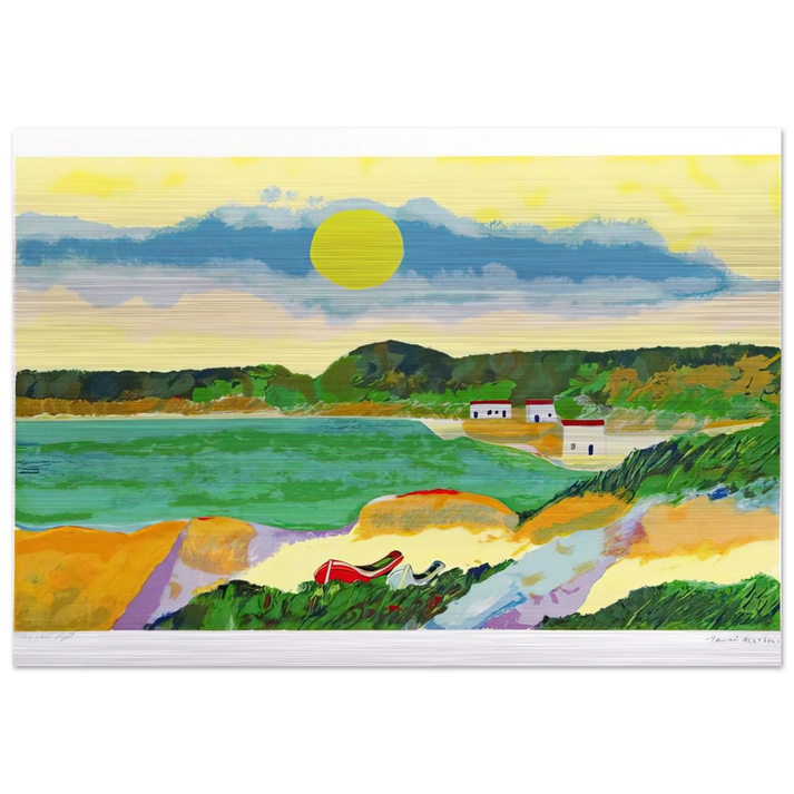 Marinha Com Casas - Post-Impressionism - Aldemir Martins Brushed Aluminum Print - 70x100 cm / 28x40 inches | Aldemir Martins Aluminum Print | Aldemir Martins Prints