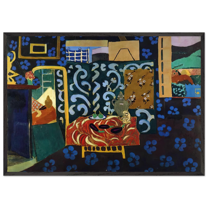 STILL LIFE WITH AUBERGINES 1911 - Henri Matisse 70x100 cm / 28x40 inches Framed Art Print – Black Wooden Frame