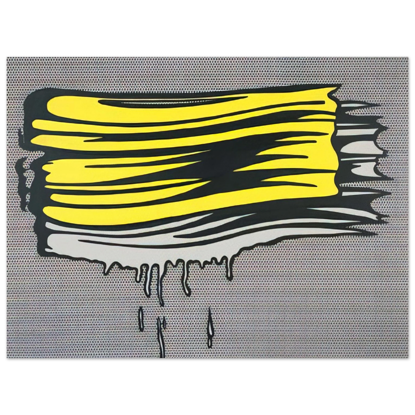 Roy Lichtenstein - YELLOW AND WHITE BRUSHSTROKES 1965 Fine Art Poster - Default Title