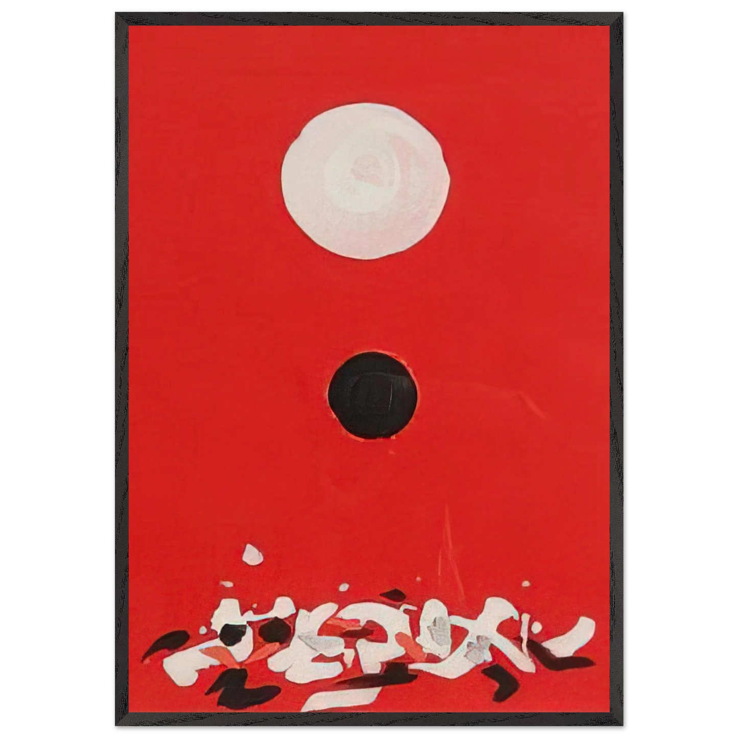 Crimson Ground - 1972 - Adolph Gottlieb 70x100 cm / 28x40 inches Framed Art Print – Black Wooden Frame