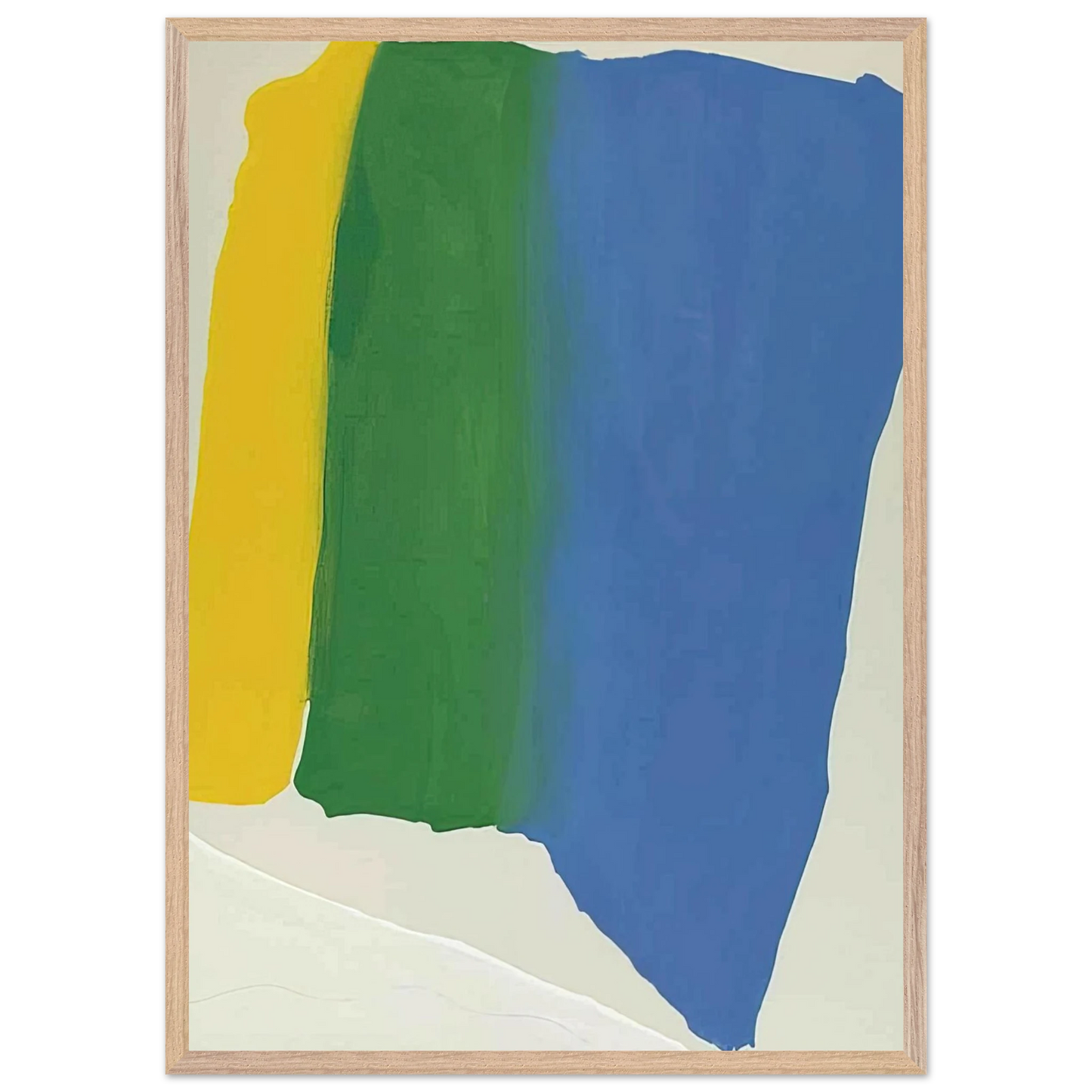 Helen Frankenthaler - Summer Insignia - 1969 Wall art - 28x43 cm / XL (11x17 inches) - Premium Wooden Framed Poster With Fine Art Paper - Wood frame