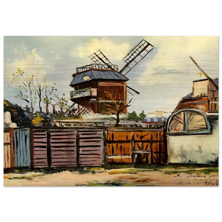 MOULIN DE LA GALETTE 6 - Maurice Utrillo Brushed Aluminum Print - 70x100 cm / 28x40 inches | Maurice Utrillo Aluminum Print | Maurice Utrillo Prints