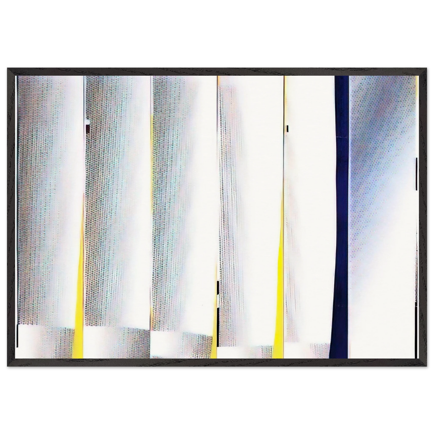 MIRROR SIX PANELS 3 1971 - Roy Lichtenstein 70x100 cm / 28x40 inches Framed Art Print – Black Wooden Frame