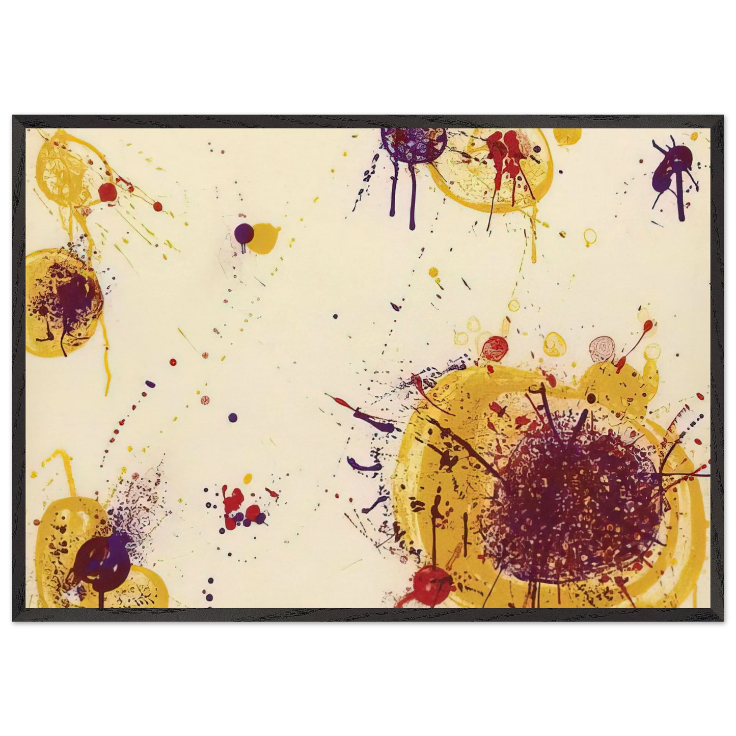 Yellow Speck - Sam Francis Framed Art Print – Black Wooden Frame - Default Title - -Framed Art Print