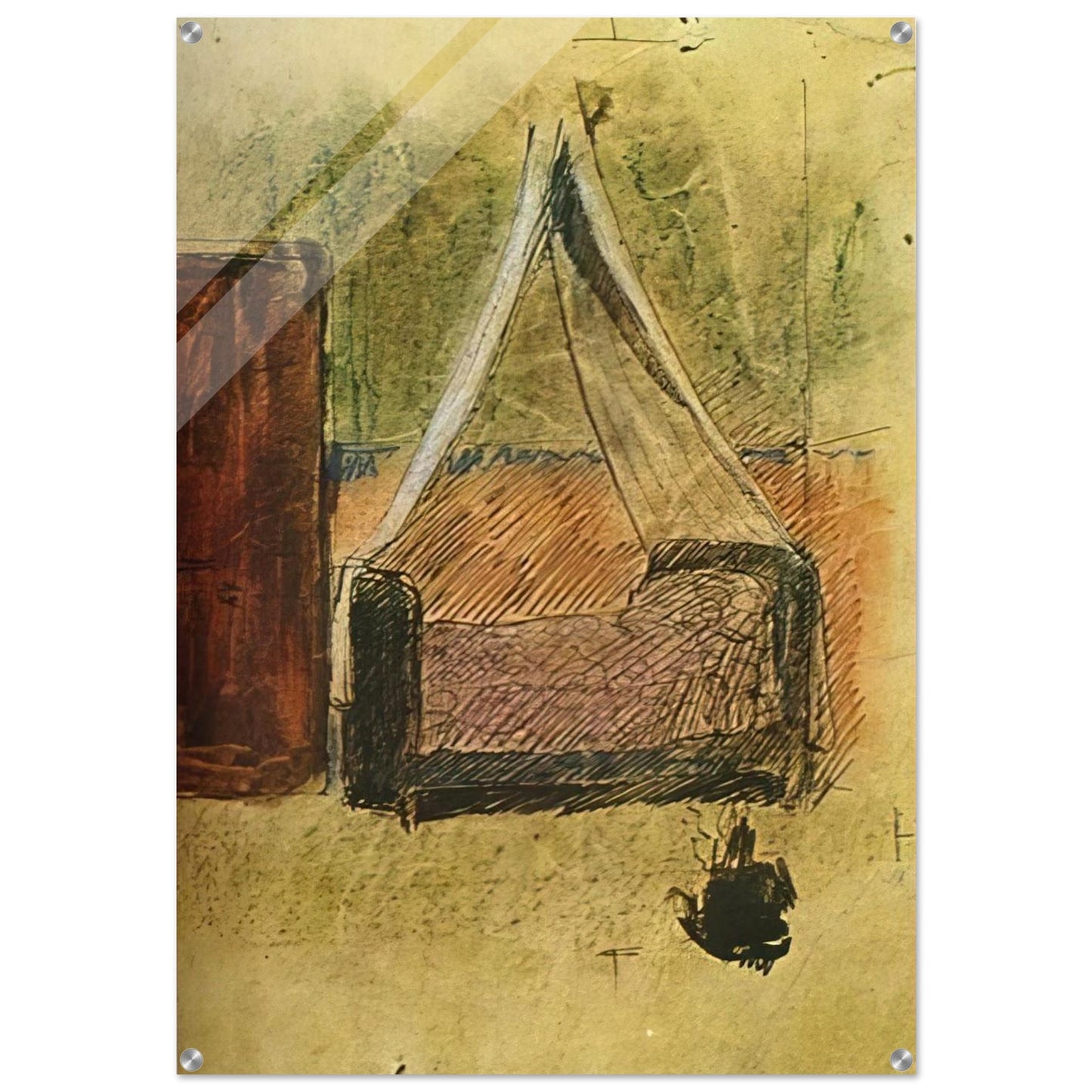 Bed with mosquito nets - Pablo Picasso Acrylic Print - 70x100 cm / 28x40″ inches | Pablo Picasso Wall Art | Pablo Picasso Prints