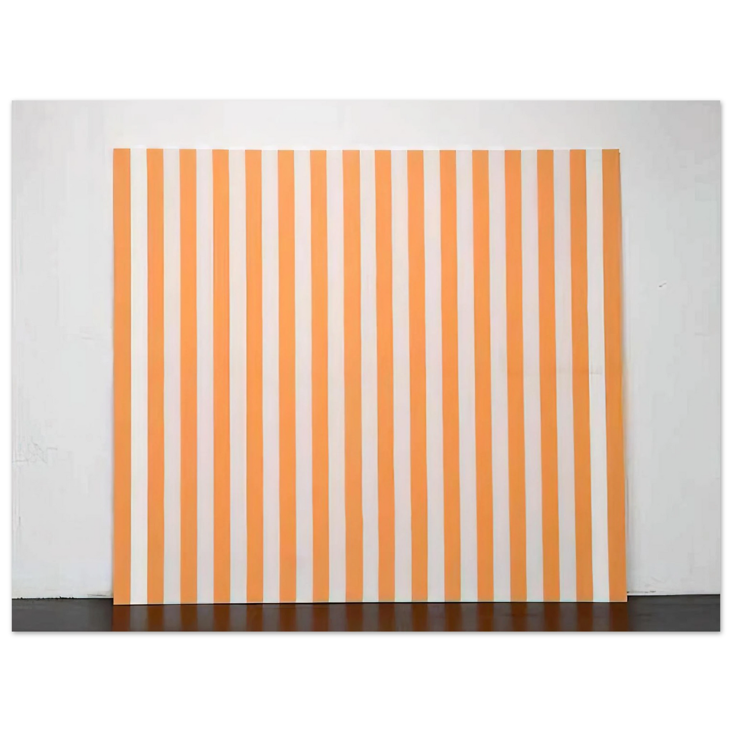 Daniel Buren - Peinture acrylique blanche sur tissu rayé blanc et orange - 1972 Fine Art Poster - Default Title