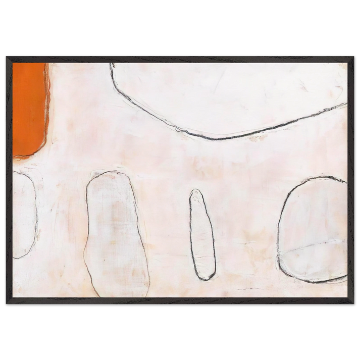 Orange and White - 1962 - William Scott 70x100 cm / 28x40 inches Framed Art Print – Black Wooden Frame