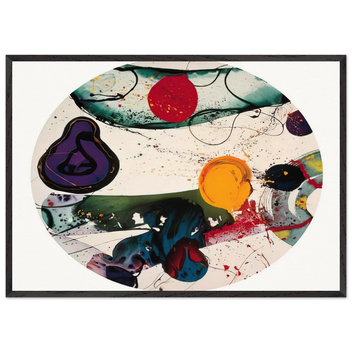 Lollipop SF88-250 - Sam Francis 70x100 cm / 28x40 inches Framed Art Print – Black Wooden Frame