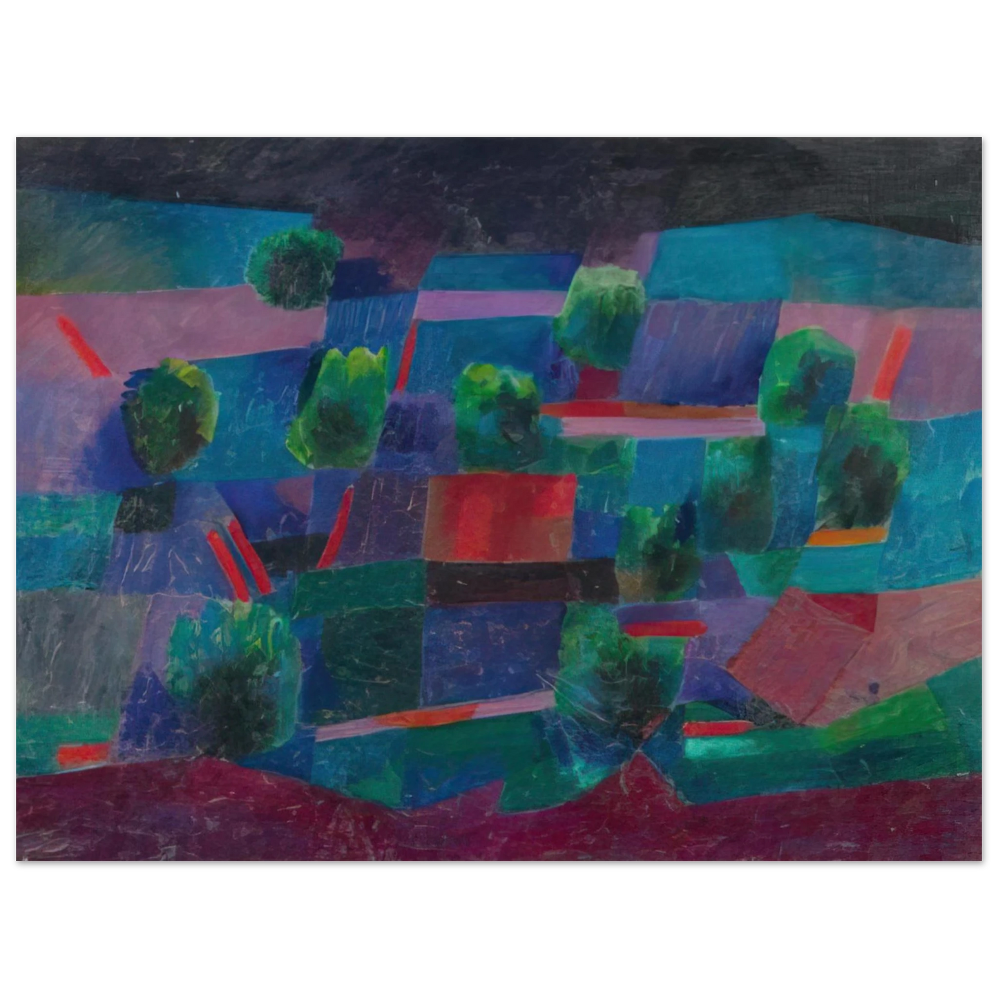Johannes Itten - Moonlit Landscape - 1958 Fine Art Poster - Default Title