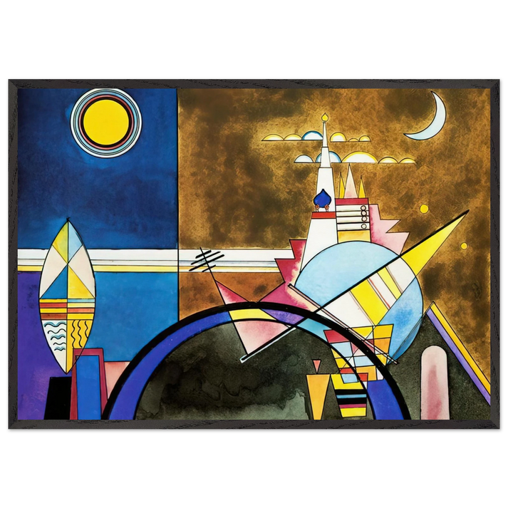 PICTURE XVI THE GREAT GATE OF KIEV STAGE SET FOR MUSSORGSKY S PICTURES AT AN EXHIBITION IN 1928 - Wassily Kandinsky 70x100 cm / 28x40 inches Framed Art Print – Black Wooden Frame