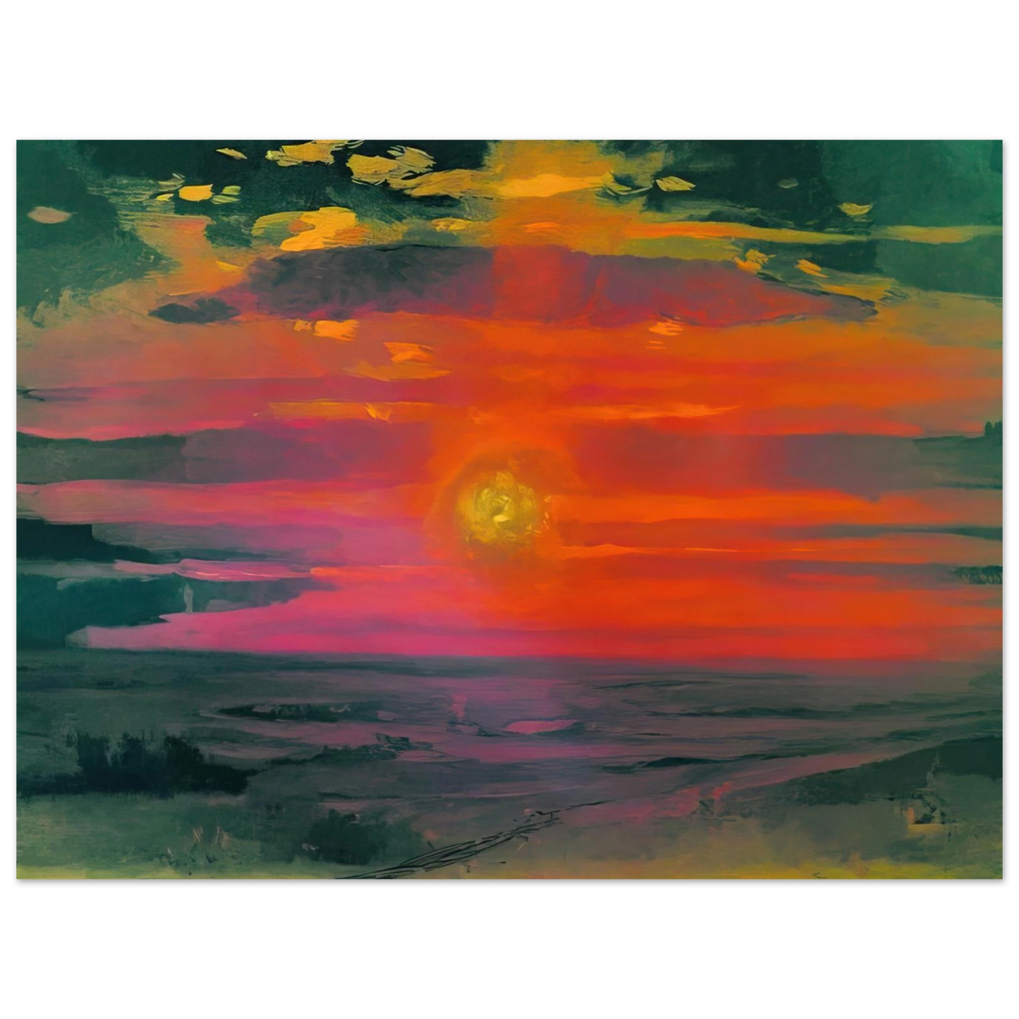 Arkhyp Kuindzhi - Sunset in the winter. A coast of the sea Fine Art Poster - Default Title