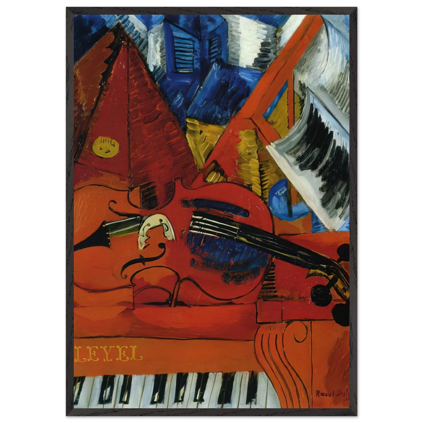 THE VIOLIN 1916 N1 - Raoul Dufy Framed Art Print – Black Wooden Frame - Default Title - -Framed Art Print