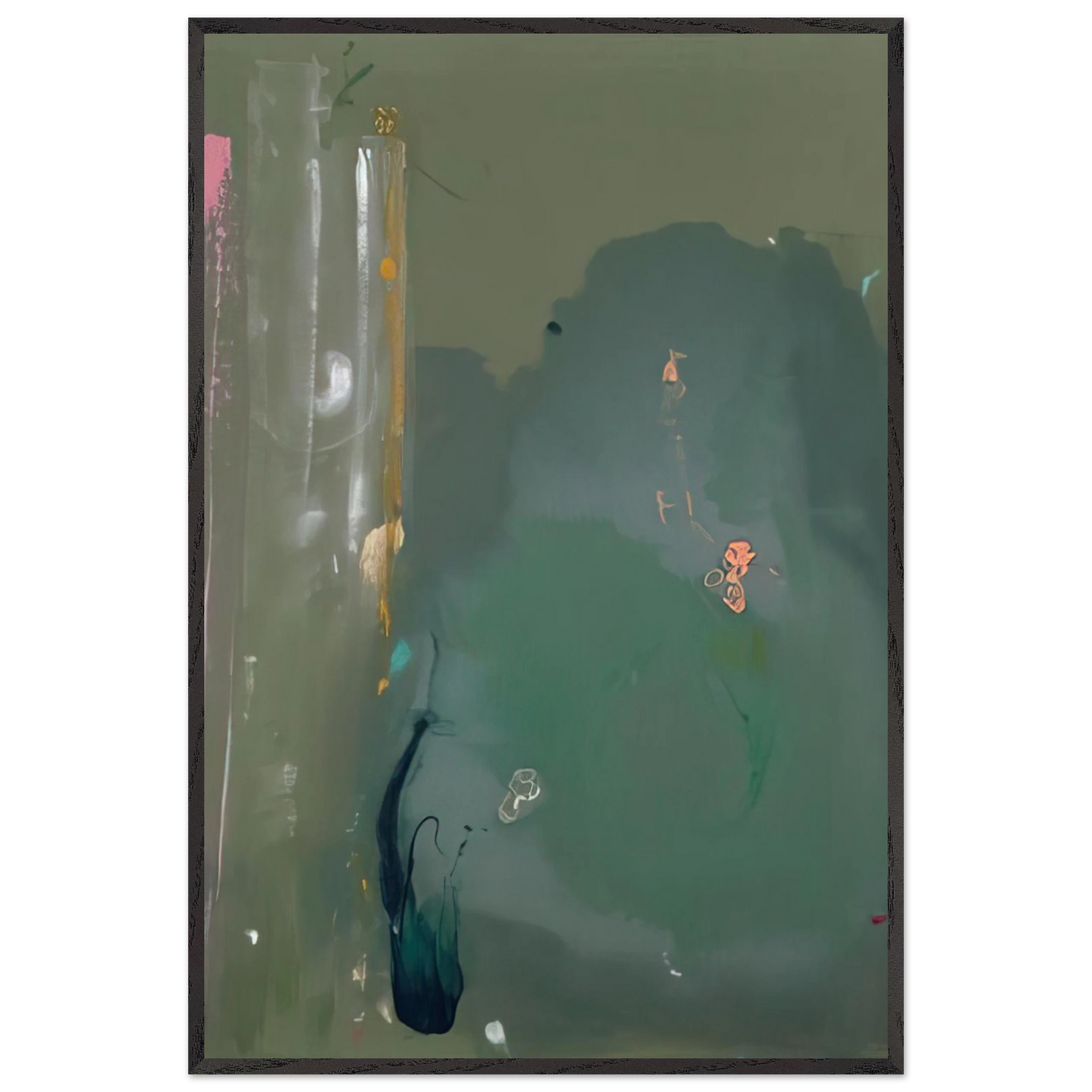Helen Frankenthaler - Côte d Argent - 1980 Wall art - 30x30 cm / 12x12 inches - Premium Wooden Framed Poster With Fine Art Paper - Black frame