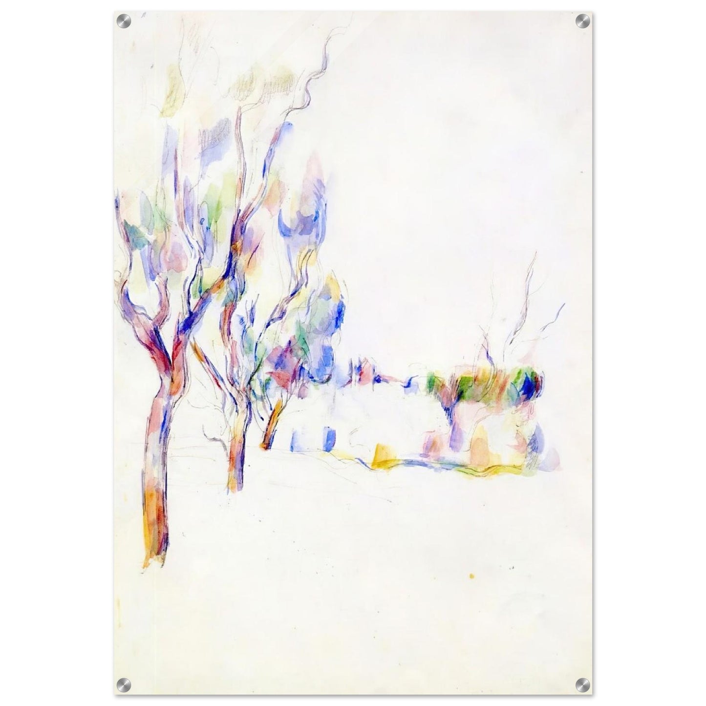 Almond Trees in Provence - Paul Cézanne Acrylic Print - 70x100 cm / 28x40″ inches