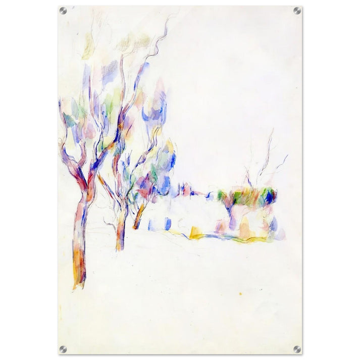 Almond Trees in Provence - Paul Cézanne Acrylic Print - 70x100 cm / 28x40″ inches