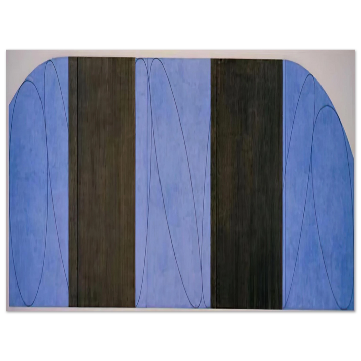 Robert Mangold - BLUE BLACK FIVE PANEL ZONE PAINTING 1998 75x100 cm / 30x40inches Fine Art Poster