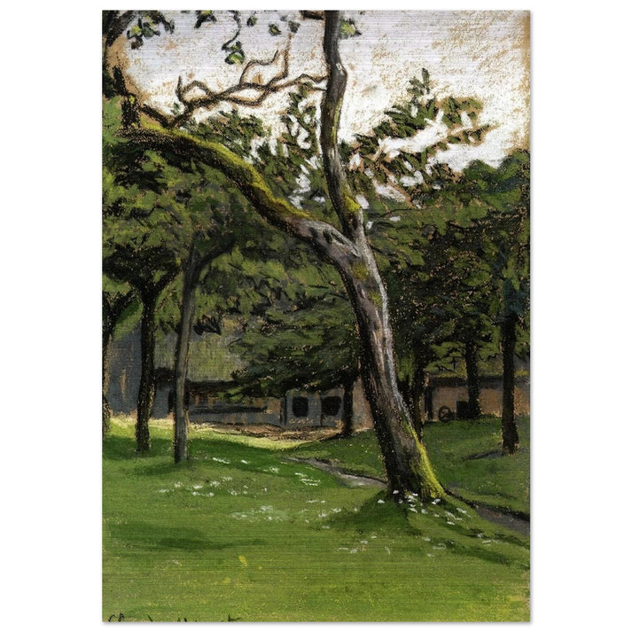 Norman Farm through the Trees - claude monet Brushed Aluminum Print - 70x100 cm / 28x40 inches | claude monet Aluminum Print | claude monet Prints