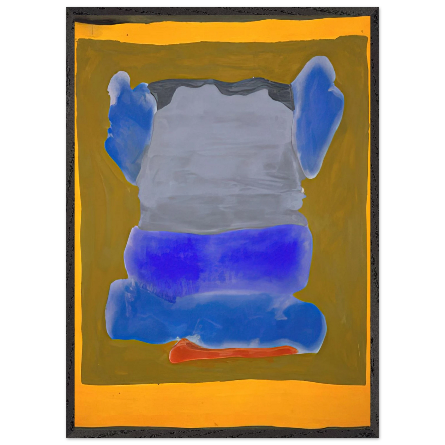 Helen Frankenthaler - Buddha s Court - 1964 Wall art - 28x43 cm / XL (11x17 inches) - Premium Wooden Framed Poster With Fine Art Paper - Black frame