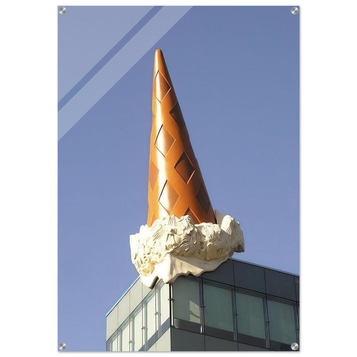 DROPPED CONE COLLABORATION WITH VAN BRUGGEN 2001 - Claes Oldenburg Acrylic Print - 70x100 cm / 28x40″ inches